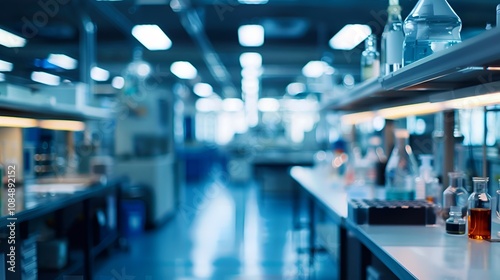 Wallpaper Mural Abstract blurred science lab interior room. blurry working space with defocused. Torontodigital.ca