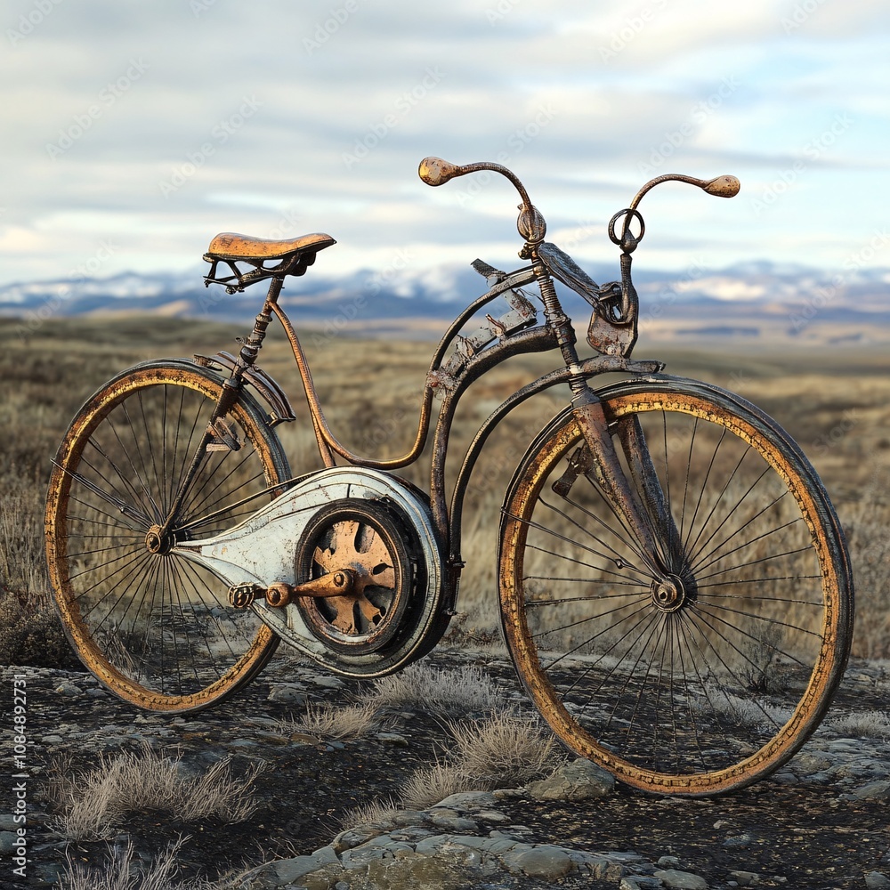 Fototapeta premium old bicycle on the beach