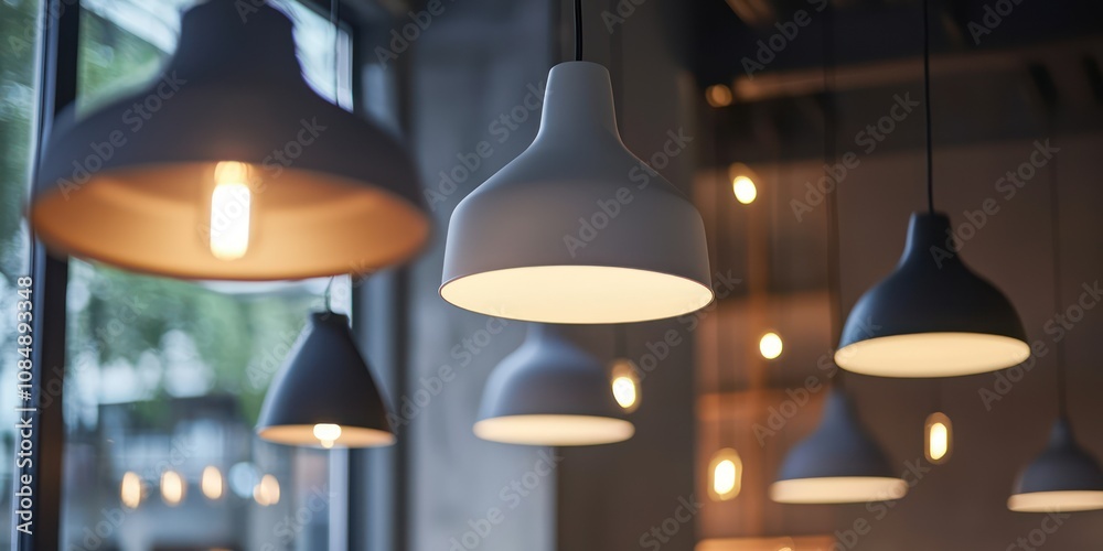 A contemporary lighting showroom featuring sleek, modern lighting designs, including ceiling lights and floor lamps. A contemporary lighting showroom featuring sleek, modern lighting designs, including ceiling lights and floor lamps.