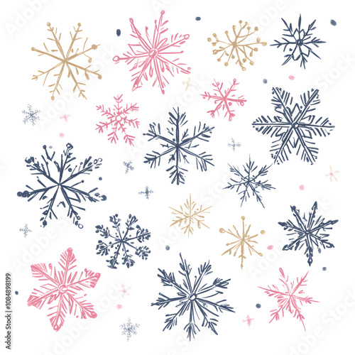 The joy of the holiday season with adorable characters. Festive decoration and cozy winter elements on a crisp white background.