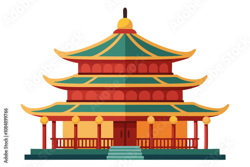 Traditional Pagoda | isolated vector illustration on white background