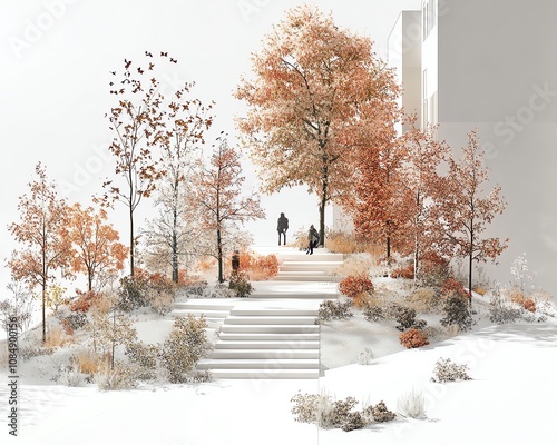 Modular public spaces allowing easy reconfiguration for different seasons photo