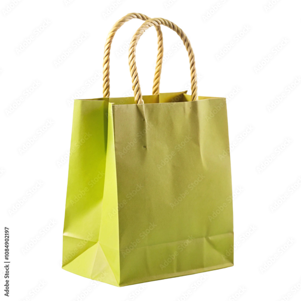 paper shopping bag with twisted handles isolated on transparent background paper shopping bag with twisted handles isolated on transparent background