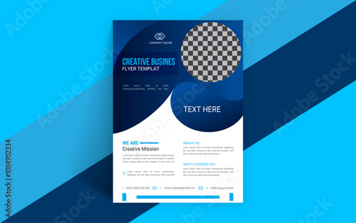 Business agency flyer template design. Corporate, marketing, business proposal, promotion, advertise, publication, cover page. new digital marketing poster