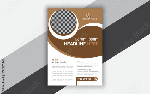 Business agency flyer template design. Corporate, marketing, business proposal, promotion, advertise, publication, cover page. new digital marketing poster