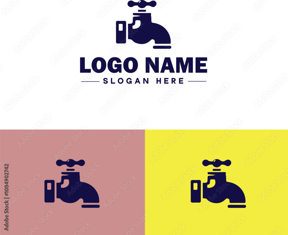 Plumbing icon Pipe symbol Plumbing emblem Waterworks icon flat logo sign symbol editable vector Plumbing icon Pipe symbol Plumbing emblem Waterworks icon flat logo sign symbol editable vector