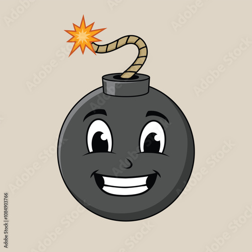 Smiling boom cartoon vector design