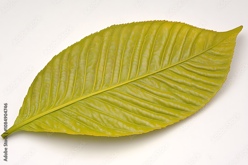 Single Yellow Leaf Isolated On White Background Single Yellow Leaf Isolated On White Background