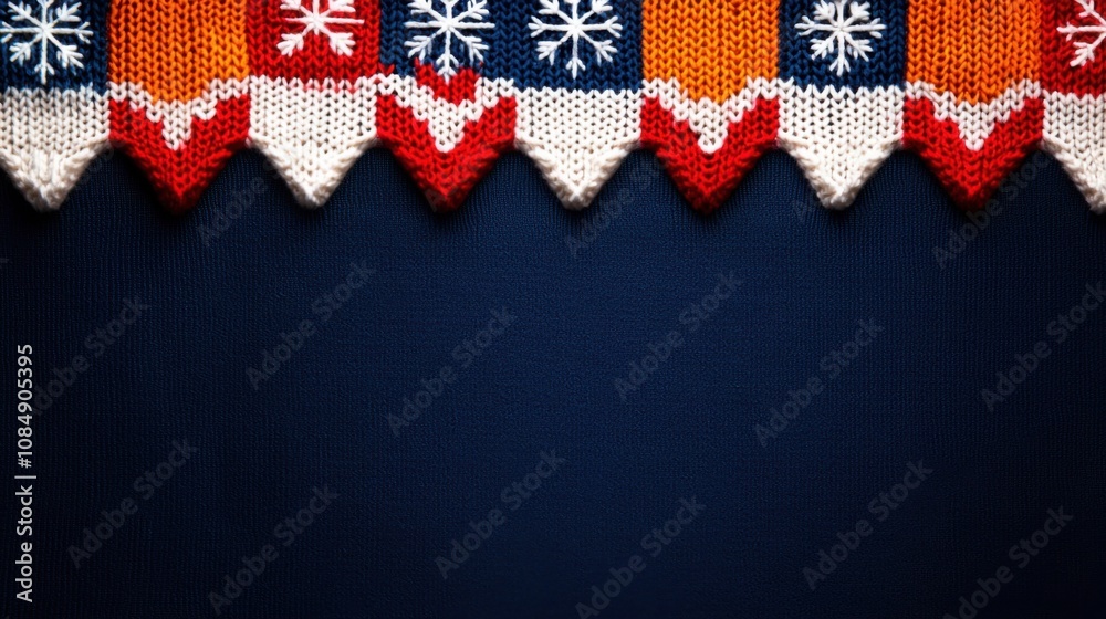 Festive sweater with nordic patterns holiday decor textile art cozy atmosphere close-up winter warmth Festive sweater with nordic patterns holiday decor textile art cozy atmosphere close-up winter warmth