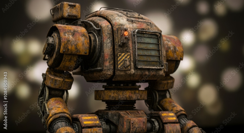 Metal Industrial Style Robot Anrdoid, Grime Rust and Dirt, Droid Technology Concept Art Metal Industrial Style Robot Anrdoid, Grime Rust and Dirt, Droid Technology Concept Art