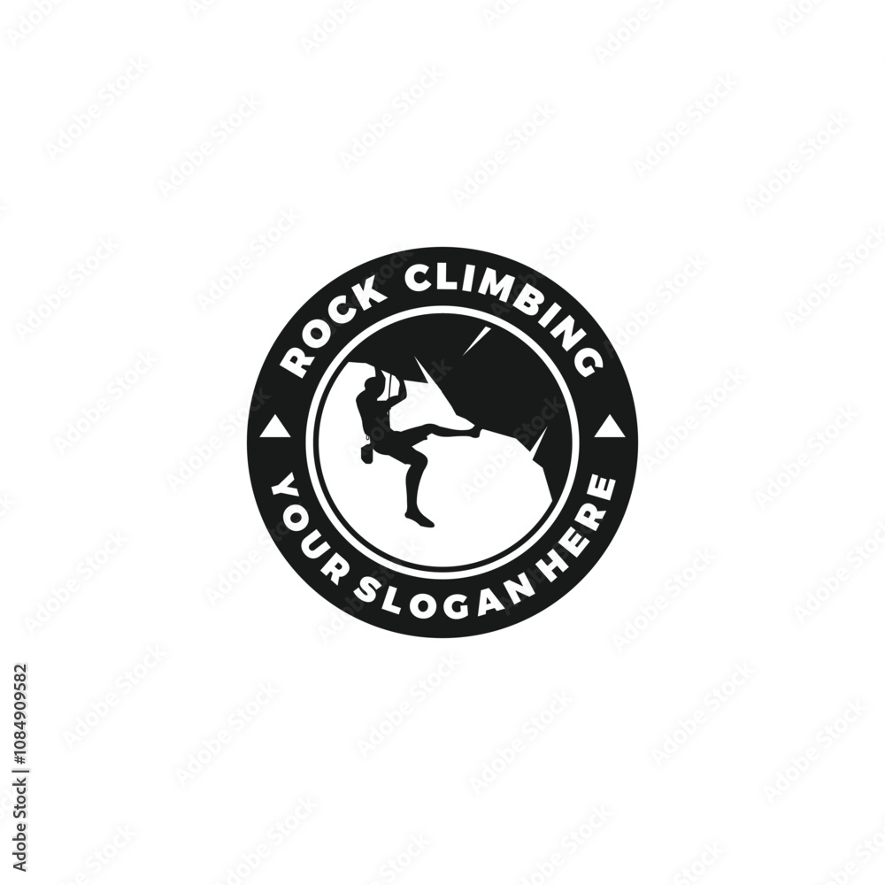 Rock mountain climbing logo template vector illustration Rock mountain climbing logo template vector illustration