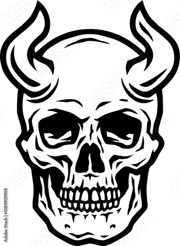 Skull with bull horns.