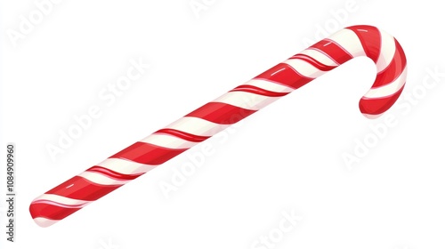 Free Download A candy cane, festive treat, playful flat vector design, red and white stripes, isolated on white background - GFXLoad