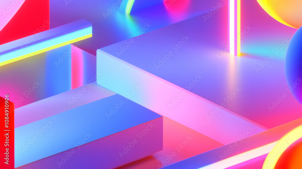 3D abstract neon light technology virtual reality background. cyberpunk futuristic luxury fashion sci-fi line and shape curve geometric colorful rainbow glow glossy 80s retro wallpaper 3D abstract neon light technology virtual reality background. cyberpunk futuristic luxury fashion sci-fi line and shape curve geometric colorful rainbow glow glossy 80s retro wallpaper