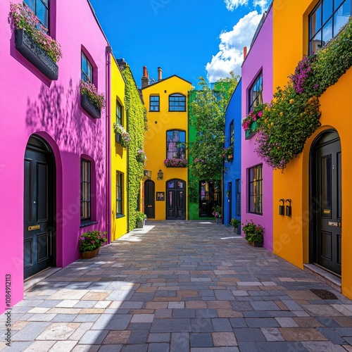 Vibrant Neal's Yard: Colorful Buildings in Covent Garden, London, UK