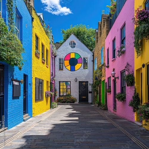 Vibrant Neal's Yard: Colorful Buildings in Covent Garden, London, UK photo