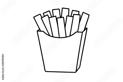 french mfries with the white packaging white background