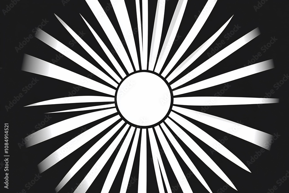 Minimalist Black and White Sun Infographic Design Minimalist Black and White Sun Infographic Design