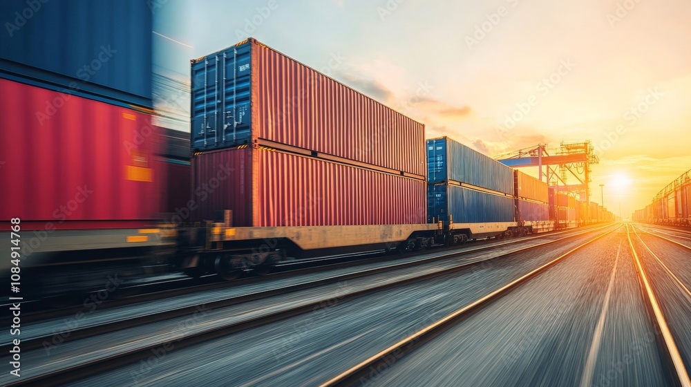 Obraz premium Efficient Cargo Loading at Port in Dynamic Environment