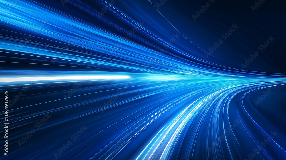 Blue light full of speed and technology