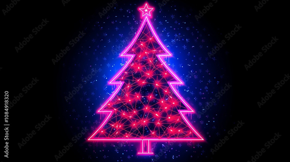 Neon Pink Christmas Tree