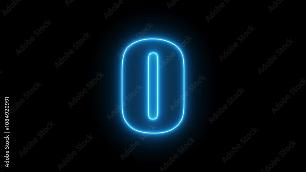 Blue Neon Countdown Timer Clock Number. Blue Neon Countdown Timer Clock Number.