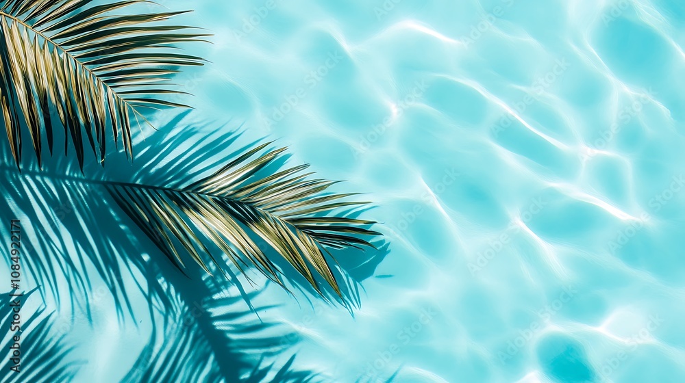 pool water with shadow from palm leaf Wallpaper background pool water with shadow from palm leaf Wallpaper background