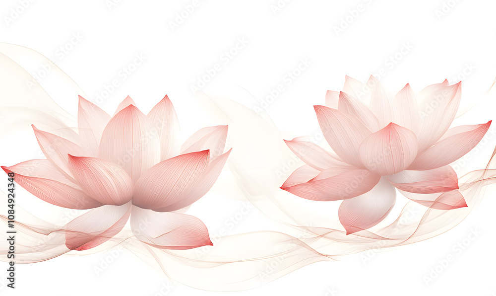 Fototapeta premium modern 2D doodle cartoon flower concept with open space for text, featuring whimsical floral and leafy elements on crisp white backgrounds.