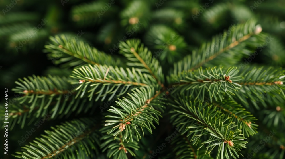 Lush green pine tree branches. Lush green pine tree branches.