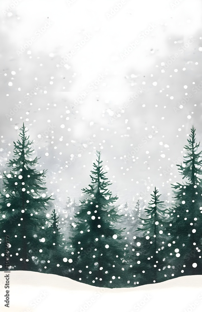 Simple Snowy Scene in a Serene Forest Simple Snowy Scene in a Serene Forest