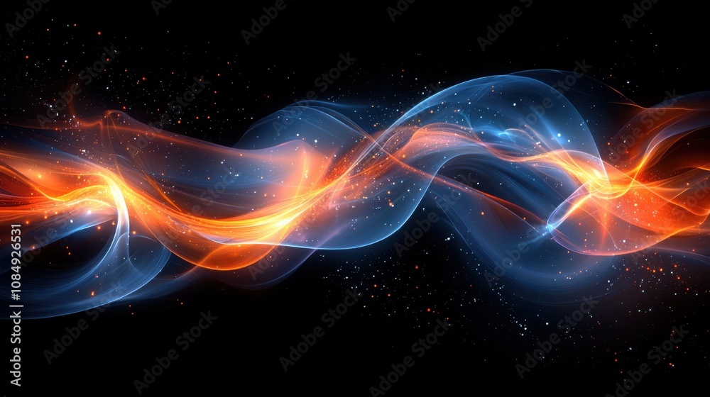 Fototapeta premium Dynamic energy flow composition abstract artwork digital realm visual art environment swirling motion concept
