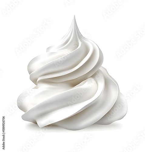 Cream Swirl Isolated on White Background