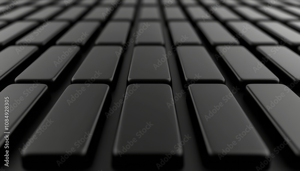 A close-up view of a black tile pattern arranged neatly in a modern design A close-up view of a black tile pattern arranged neatly in a modern design