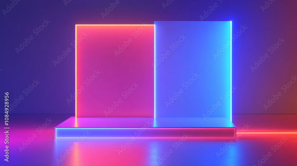 3D abstract neon light technology virtual reality background. cyberpunk futuristic luxury fashion sci-fi line and shape curve geometric colorful rainbow glow glossy glass retro vibe wallpaper 3D abstract neon light technology virtual reality background. cyberpunk futuristic luxury fashion sci-fi line and shape curve geometric colorful rainbow glow glossy glass retro vibe wallpaper