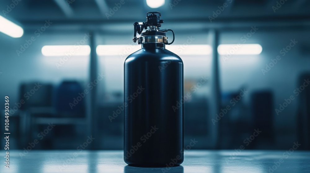High-purity nitrogen gas cylinder for industrial applications, showcasing a sleek tank design, ideal for food preservation, electronics manufacturing, and medical-grade use High-purity nitrogen gas cylinder for industrial applications, showcasing a sleek tank design, ideal for food preservation, electronics manufacturing, and medical-grade use
