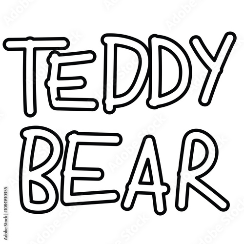 TEDDY BEAR letter outline for kid colouring book, art, painting, sticker, tattoo, font, typography, text, message, chat, alphabets, animal, zoo, souvenir shop, amusement park, shirt print, kids, trip