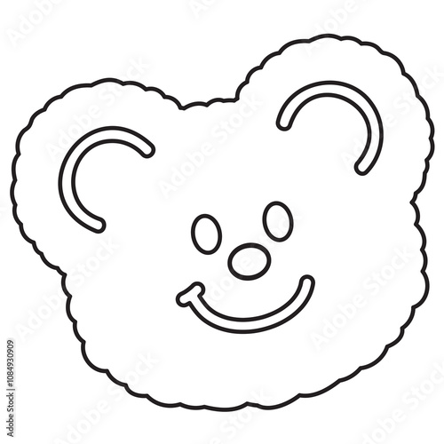 Teddy bear face outline for kid colouring book, art, painting, animal, tattoo, zoo, souvenir shop, cartoon character, comic, mascot, happy emoji, cute patch, fabric print, plush toy, kid doll, sketch
