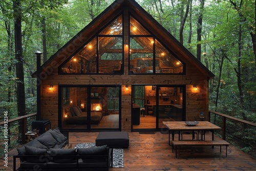 Relaxing retreat cozy cabin in the woods fireplace nature scenic view rustic charm