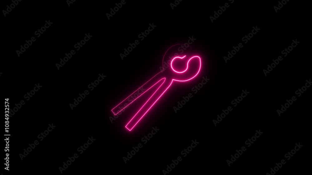 Glowing neon line Pincers and pliers icon. Pincers work industry mechanical plumbing tool.End cutting pliers line animation. Cutting tool. Carpenter professional equipment. Glowing neon line Pincers and pliers icon. Pincers work industry mechanical plumbing tool.End cutting pliers line animation. Cutting tool. Carpenter professional equipment.