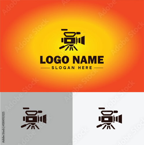 Media production icon Content creation Media development Production studio flat logo sign symbol editable vector