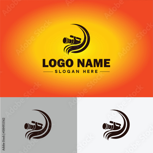 Media production icon Content creation Media development Production studio flat logo sign symbol editable vector
