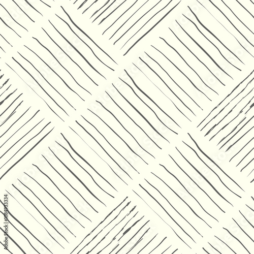 Hand drawn seamless repeating pattern with lines tiling