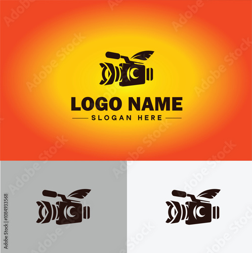 Media production icon Content creation Media development Production studio flat logo sign symbol editable vector