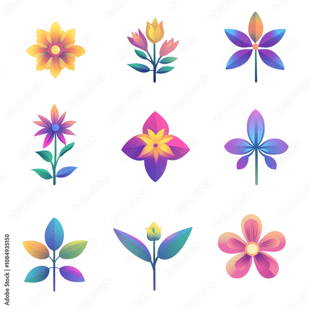 Fototapeta premium set of flowers