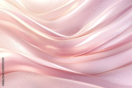 Abstract Fluid Motion with Pink and Golden Waves