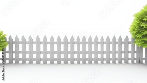 wooden fence in white background