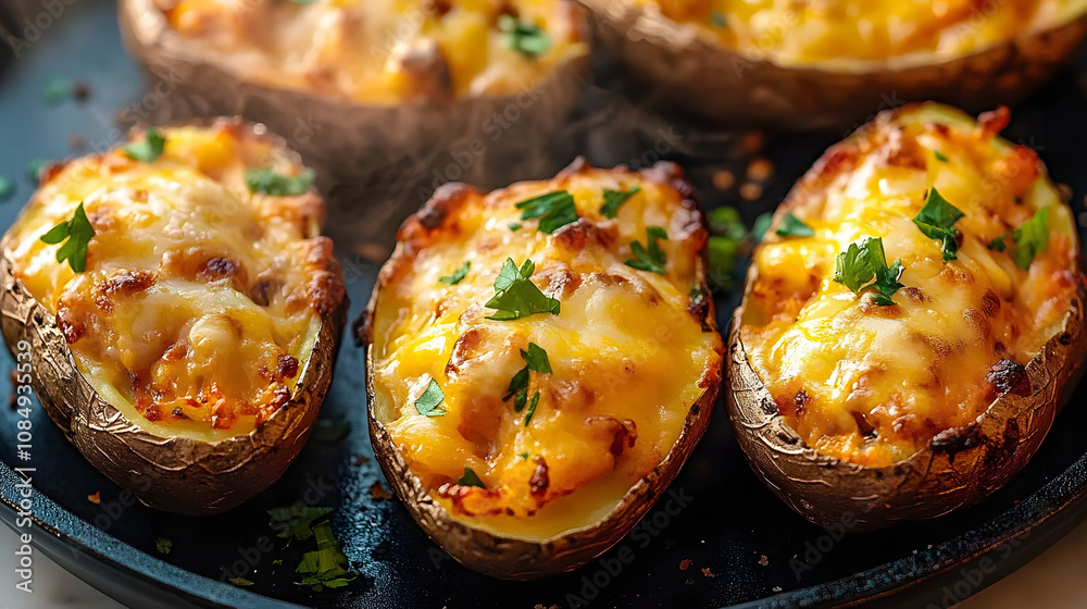 Cheesy Baked Potato Skins Cheesy Baked Potato Skins