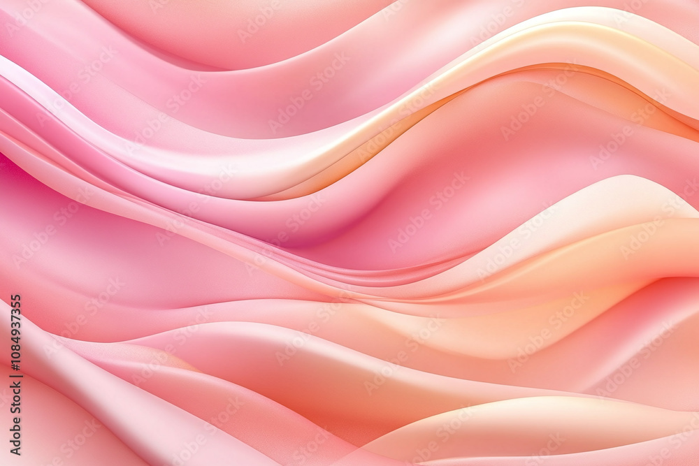 Fototapeta premium Abstract Fluid Motion with Pink and Golden Waves