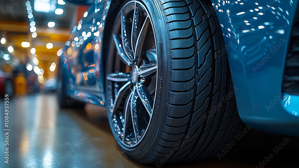 Close-up, tyre or tire thread for automobile industry, sales and mechanic. Car wheel, repair or service for vehicle safety and product purchase Close-up, tyre or tire thread for automobile industry, sales and mechanic. Car wheel, repair or service for vehicle safety and product purchase