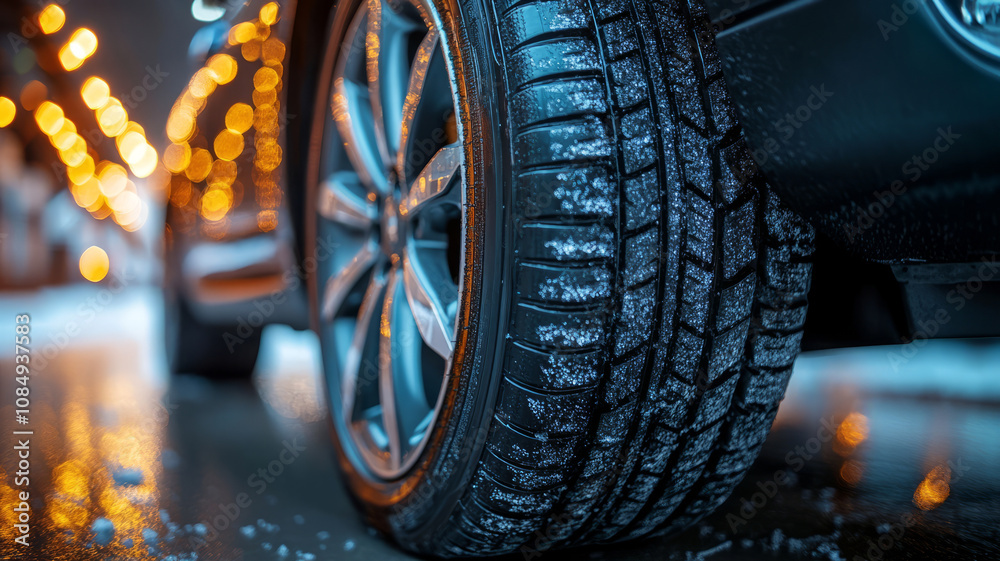 Close-up, tyre or tire thread for automobile industry, sales and mechanic. Car wheel, repair or service for vehicle safety and product purchase Close-up, tyre or tire thread for automobile industry, sales and mechanic. Car wheel, repair or service for vehicle safety and product purchase